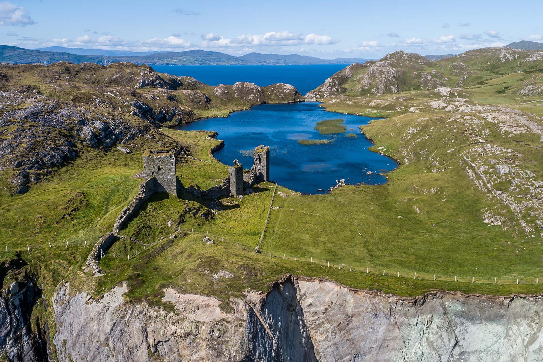 Beautiful Aerial View Of The Wrecked Castle